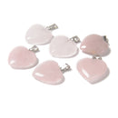 01 Natural Gemstone Heart Shape Charm Pendant Size 20mm 6PCS Per Bag Sold by Bag