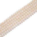 Fresh Water Pearl White Potato Round Beads Size 6-7mm 14'' Strand