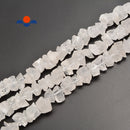 Clear Quartz Rough Nugget Chunks Center Drill Beads Approx 7-15mm 15.5" Strand