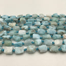 natural larimar smooth irregular tube shape beads