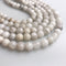 2.0mm Hole White Agate Smooth Round Beads 8mm 15.5" Strand
