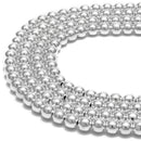 metallic silver hematite smooth round