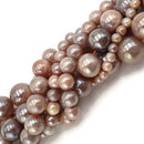 Coated Peach Moonstone Smooth Round Beads 6mm 8mm 10mm 12mm 14mm 16mm 15.5" Strand