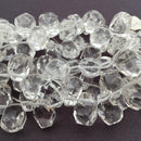 clear quartz faceted teardrop nugget beads