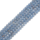 Natural Angelite Smooth Round Beads Size 8mm 15.5'' Strand