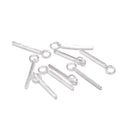 925 Sterling Silver Column Bar Point Charm Pendant Size 1.5x21mm 5pcs per Bag