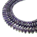 natural amethyst smooth rondelle beads
