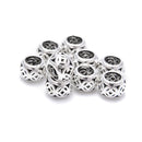 925 Sterling Silver Large Hole Spacer Beads Size 5x7mm Sold 6Pcs Per Bag