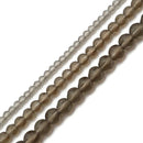 Brown Crystal Glass Matte Faceted Round Beads 4mm 6mm 8mm 15.5" Strand