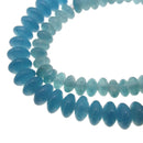large hole blue sponge quartz smooth rondelle beads