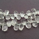 clear quartz faceted teardrop nugget beads