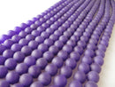 purple dyed jade matte round beads