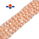 pink fresh water pearl side drill nugget beads