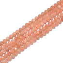 Natural Peach Moonstone Faceted Round Beads Size 2mm 3mm 4mm 15.5'' Strand