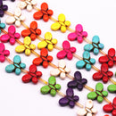 multi color howlite turquoise butterfly beads