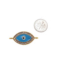 evil eye charm gold silver plated copper with rhinestones