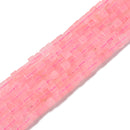 Rose Quartz Smooth Cube Beads Size 4mm 15.5'' Strand