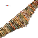 Red Creek Jasper Graduated Slab Slice Stick Points Beads Size 15-50mm 15.5'' Strand