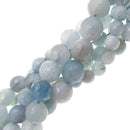 multi blue aquamarine faceted round beads