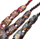 Bronzite Blue/Pink/Purple Impression Jasper Diamond Pendant Necklace 19" Inch
