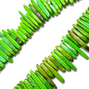 green howlite turquoise spike slice Sticks Points beads