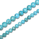 Blue Turquoise Faceted Coin Beads Size 6mm 8mm 15.5'' Strand