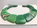 natural chrysoprase graduated trapezoid slab slice beads