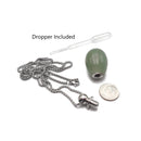 Green Aventurine Essential Oil Necklace Drum Shape Perfume Bottle S/G Chain