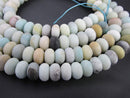 natural Multi-Color amazonite matte rondelle beads