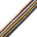 Gray/Gold/Silver/Copper Hematite Matte Round Tube 2x4m 15.5" Strand