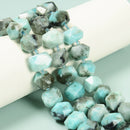 Black Blue Amazonite Center Drill Nugget Chunk Beads 12x15-17mm 15.5'' Strand