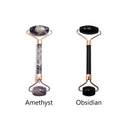 face massage roller rose quartz jade Tiger's eye lapis obsidian amethyst