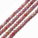 Natural Pink Sakura Tourmaline Faceted Round Beads 5mm 15.5" Strand