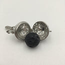 silver metal oil diffuser flower pendant round