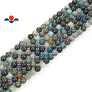 natural azurite fynchenite smooth round beads