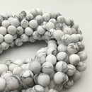 natural white howlite matte round beads