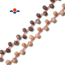 Natural Peach Moonstone Faceted Briolette Teardrop Beads Size 6x9mm 15.5" Strand