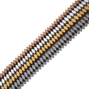 gray gold silver copper hematite matte faceted flat square beads