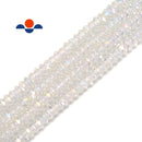 clear ab k crystal glass faceted rondelle beads