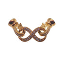 infinity clasp dark gold plated copper with micro pave clear zircon