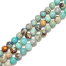 Blue Terra Robin's Egg Agate Smooth Round Size 8mm 10mm 15.5'' per Strand