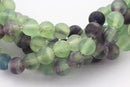 large hole fluorite matte round beads