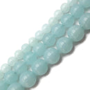 Aqua Dyed Quartz Smooth Round Beads 6mm 8mm 10mm 15.5" Strand