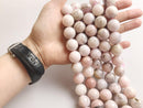 natural pink opal smooth round beads