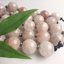 Large 4mm Hole Red Quartz Faceted/Smooth Round Beads 30mm 6pcs Per Strand