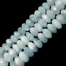 high quality aquamarine faceted rondelle beads