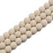 2.0mm Large Hole Beige Color Lava Smooth Round Beads Size 6mm 8mm 10mm 15.5'' Strand