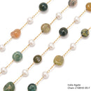 6-8mm Pebble Nugget Beads Multi Gemstone Chain Sold One Meter Per Bag