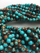 bronzite turquoise smooth round beads