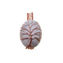 White Howlite Tree Pendant Copper Wire Wrap Oval 30x40mm Sold Per Piece